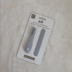 Baby Oral Care Toothbrush and Tongue Depressor Set - Gray